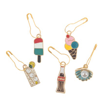 Load image into Gallery viewer, Metal charm Stitch Markers in a pot