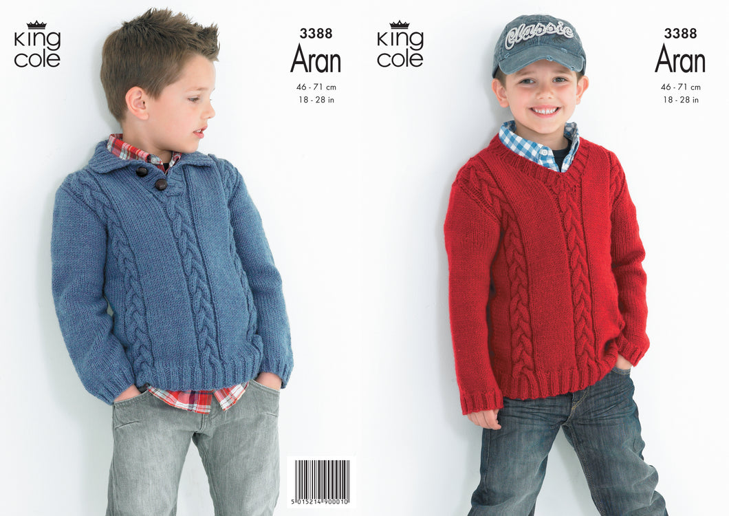 King Cole Pattern 3388: Cabled Sweaters