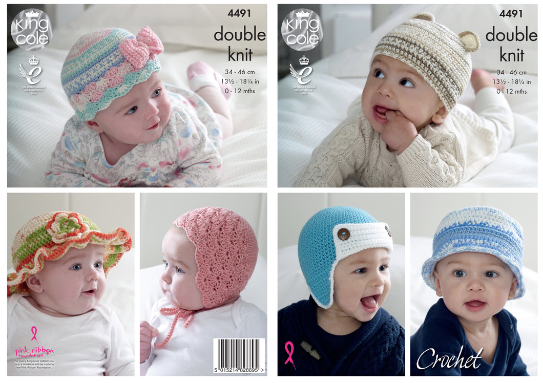 Kingcole Pattern 4491: Baby Hats