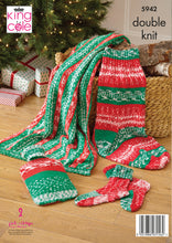 Load image into Gallery viewer, King Cole Pattern 5942: Blanket, socks, stocking &amp; hot water bottle cover
