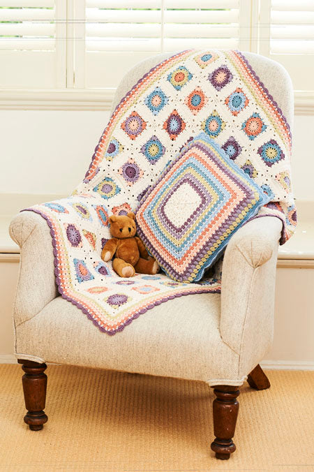 Stylecraft Pattern 9804: Blanket and cushion