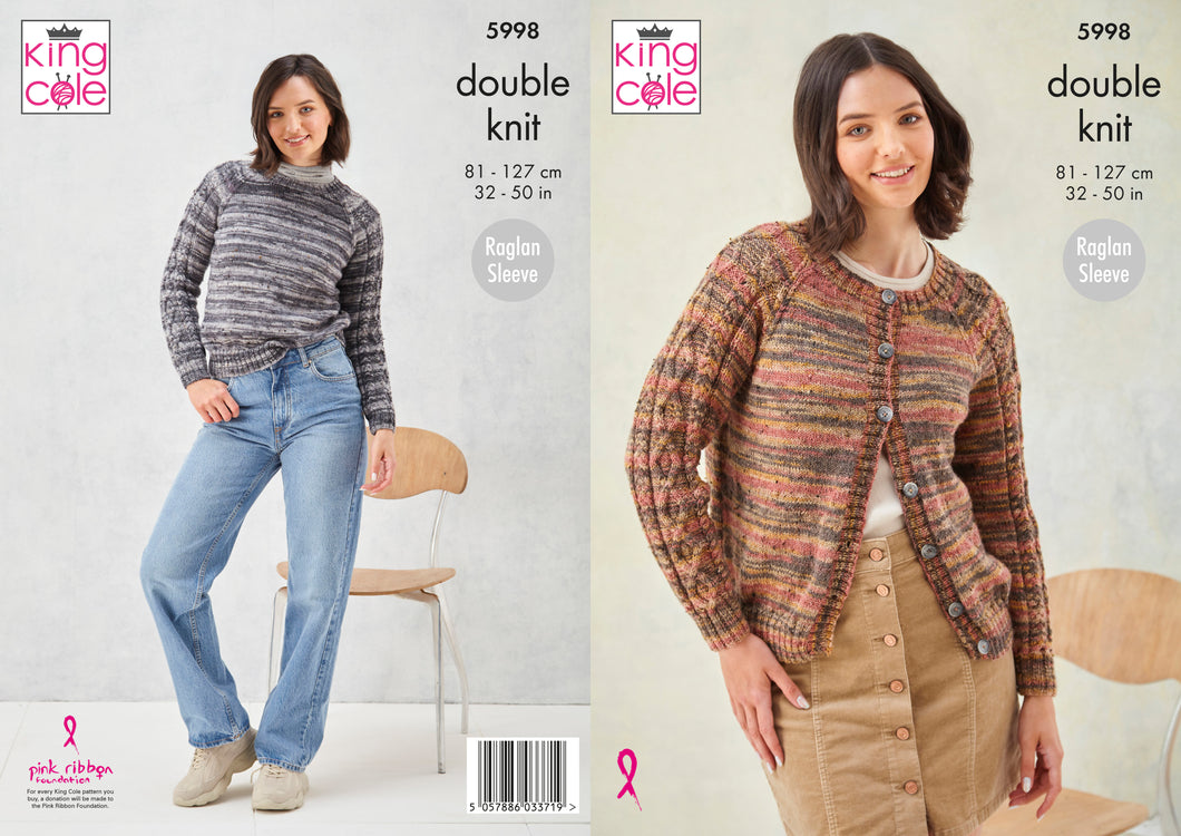 King Cole Pattern 5998: Sweater & Cardigan