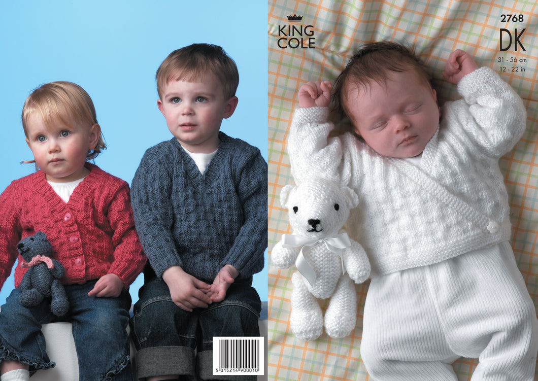 King Cole Pattern 2768: Sweater, Cardigans and Teddy Bear