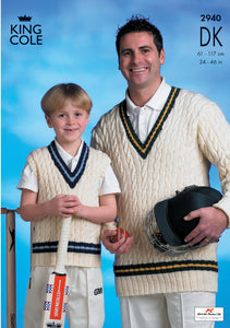 King Cole Pattern 2940: Cricket Sweaters