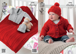 King Cole Pattern 3706: Jacket, Blanket and Hat