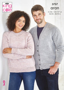 King Cole Pattern 3757 - Cardigan and Sweater