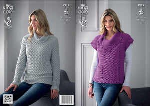 King Cole Pattern 3912: Sweater and Gilet