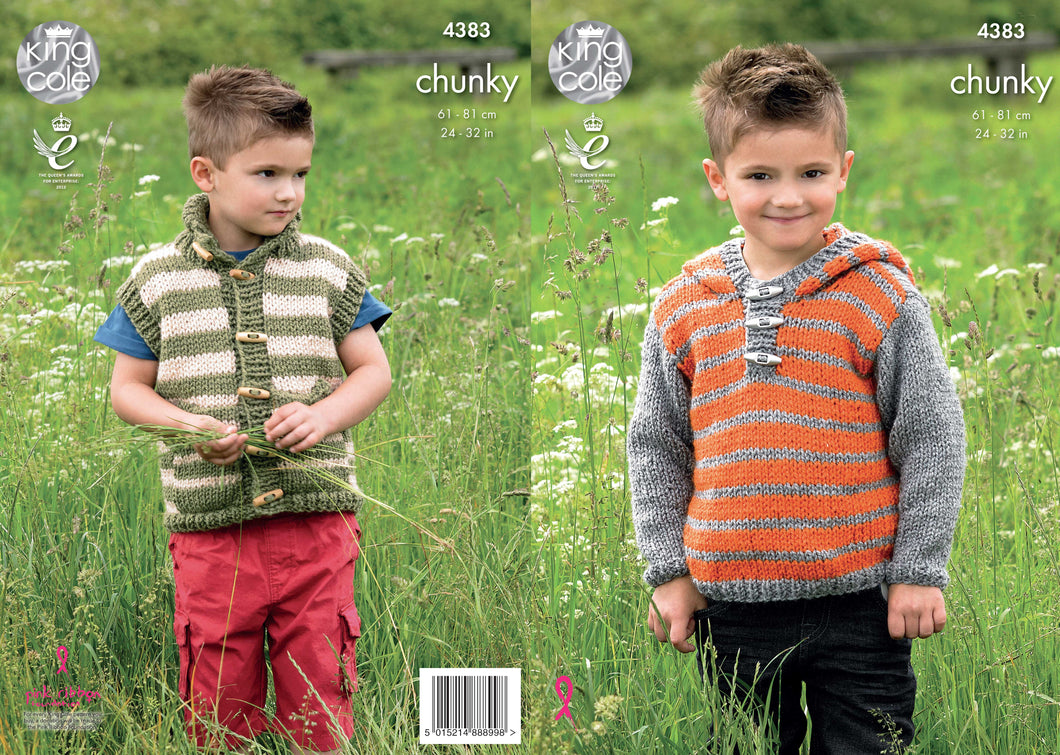 King Cole Pattern 4383: Hoodie and Gilet