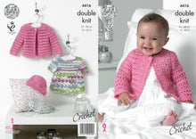 Load image into Gallery viewer, King Cole Pattern 4416 - Crochet Dress, Cardigan &amp; Hat
