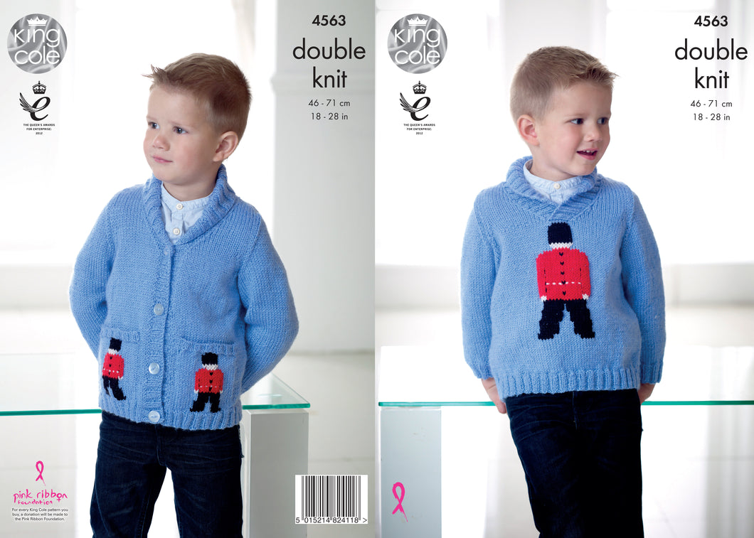 King Cole Pattern 4563: Sweater and cardigan