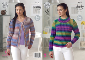 King Cole Pattern 4715: Sweater and Cardigan
