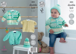 King Cole Pattern 4805: Jacket, Sweater, Cardigan and Hat