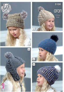 King Cole Pattern 5100: Hats 4 - 12 years