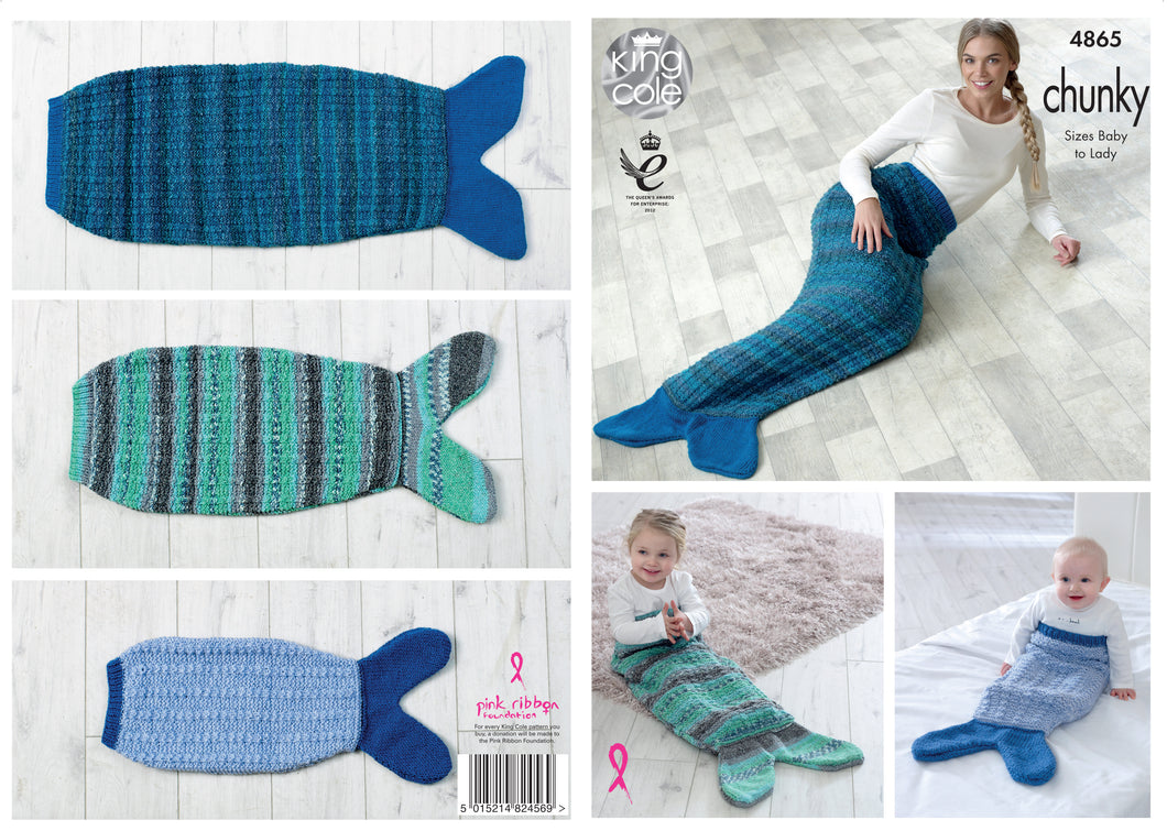 King Cole Pattern 4865: Mermaid Blankets