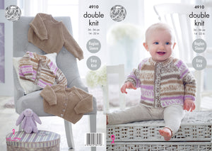 Kingcole Pattern 4910: Raglan Sweater & Cardigans in Moss-ST