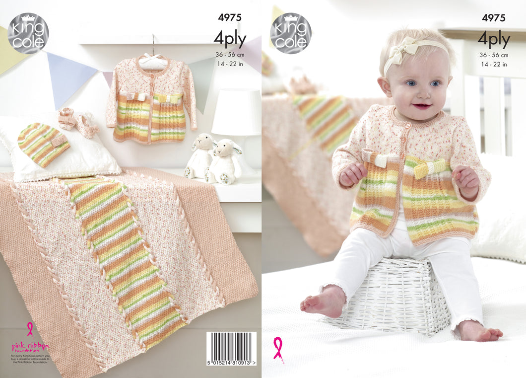 King Cole Patterns 4975: Jacket, Hat, Shoes and Blanket