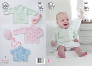 King Cole Patterns 5001: Cardigans & Bonnet