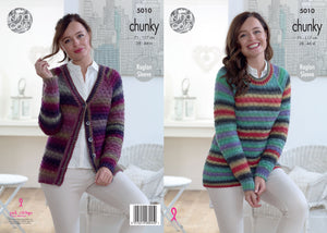 King Cole Pattern 5010: Sweater and Cardigan