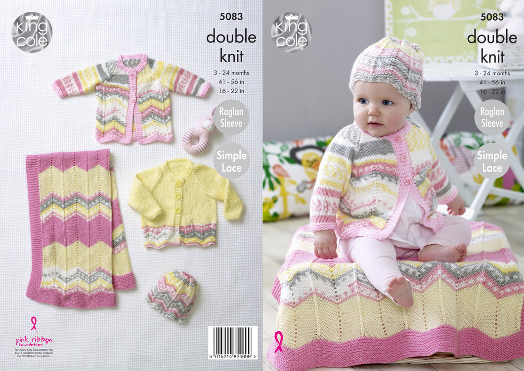 King Cole Pattern 5083: Blanket, Coat, Cardigan and Hat