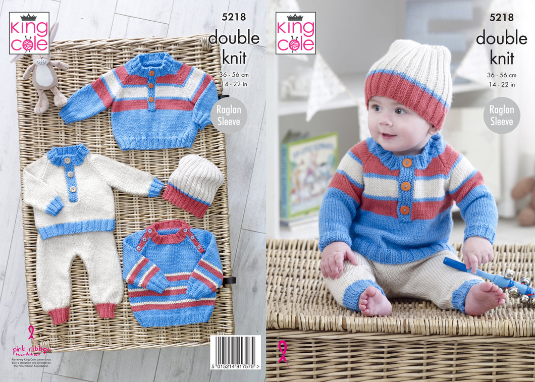 King Cole Pattern 5218: Sweater, Pants and hat