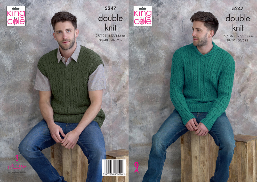 King Cole Pattern 5247: Sweater and Pullover
