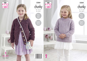 King Cole Pattern 5284: Sweater and Cardigan