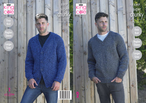 King Cole Pattern 5307: V Neck Cardigan and Sweater
