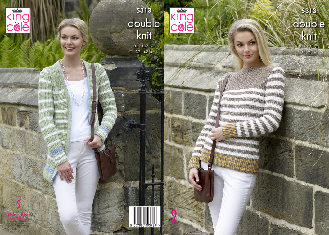 King Cole Pattern 5313: Sweater and Cardigan