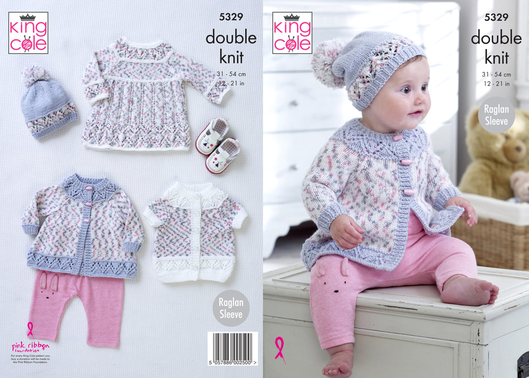 King Cole Pattern 5329: Cardigan, dress and hat