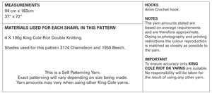King Cole Pattern: 5335 Crochet Virus Shawl