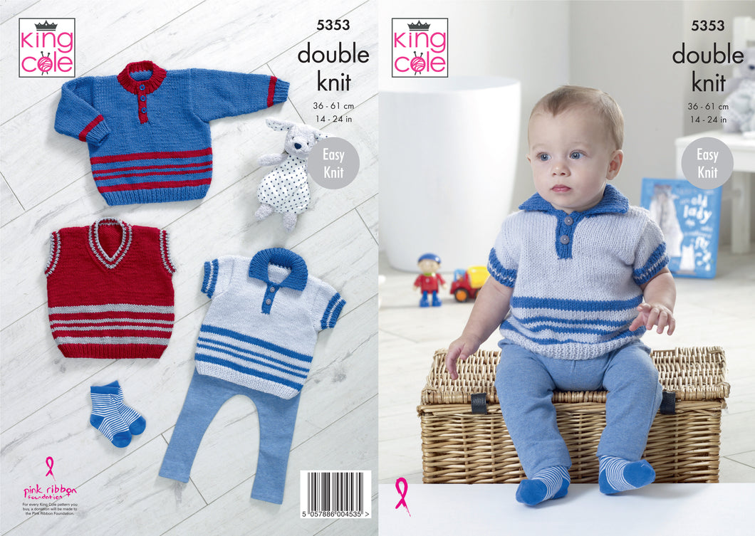 Kingcole Pattern 5353: Sweater, Polo Shirt & Slipover