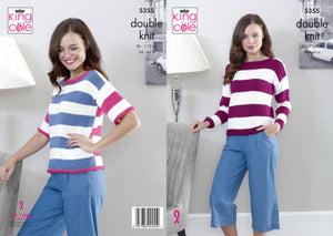 King Cole Pattern 5355: Sweater & Reversible Top.