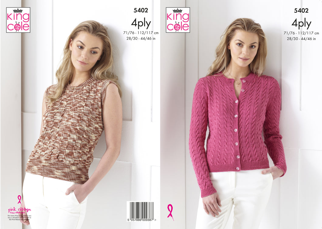 King Cole Pattern 5402: Cardigan & Slipover