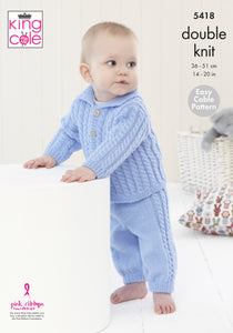 King Cole Pattern 5418: Babies jacket & trousers