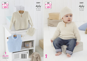 King Cole Patterns 5441: Sweater, Slipover and Hat
