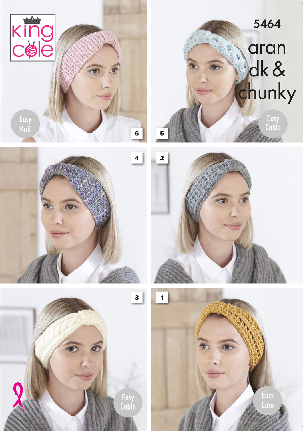 King Cole Pattern 5464: Headbands