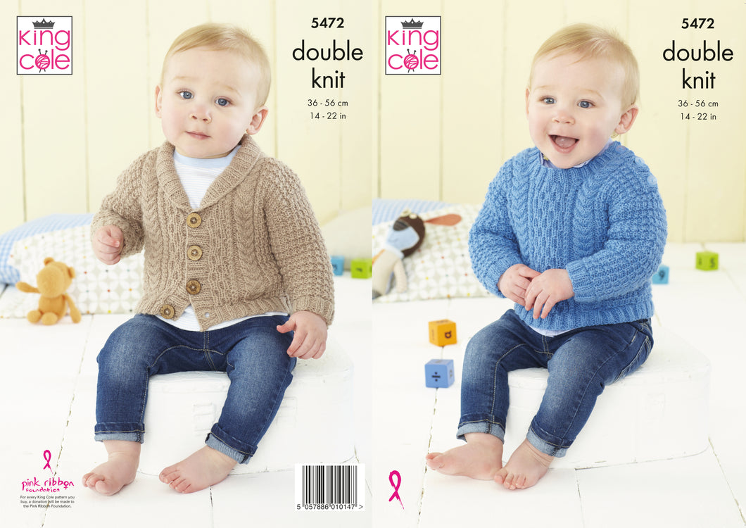 King Cole Pattern 5472: Babies sweater & jacket