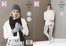 Load image into Gallery viewer, king Cole Pattern 5491: Ladies Sweater, Hat, Scarf and Gloves
