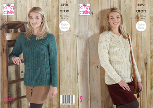 King Cole Pattern 5590: Cardigan and Sweater