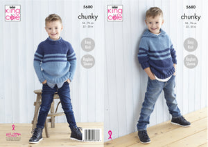 King Cole Pattern: 5680 Sweater and Hooded Sweater