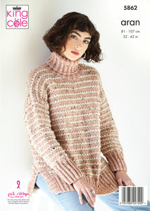 King Cole Pattern 5862: Sweater and Cardigan