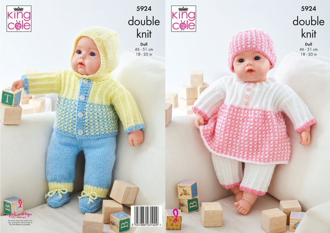 king Cole Pattern 5924: Doll Clothes