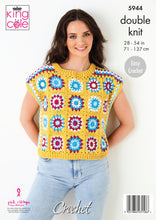 Load image into Gallery viewer, King Cole Pattern 5944: Crochet Jumper and capped sleeve top
