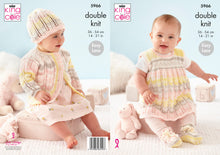Load image into Gallery viewer, King Cole Pattern 5966: Cardigan, Pinafore Dress, Hat and Booties
