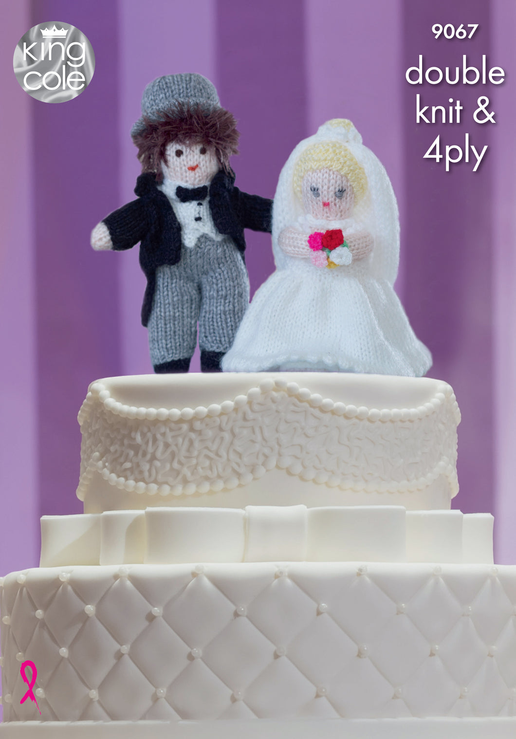 King Cole Pattern 9067: Bride and Groom Cake Toppers