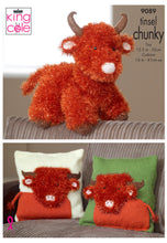 Load image into Gallery viewer, King Cole Pattern 9089 : Tinsel Highland Cow and Cushion Covers
