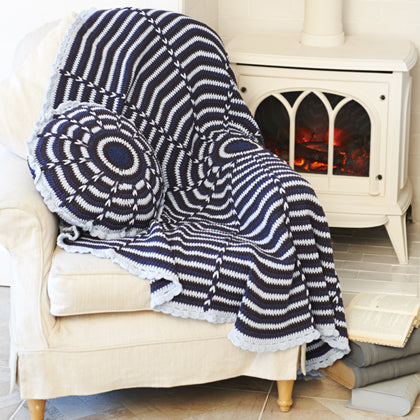 Stylecraft pattern 9400: Blanket & Cushion Cover - Crochet