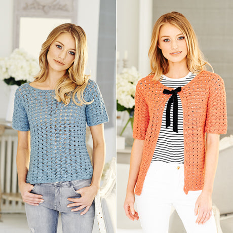 Stylecraft Pattern 9514: Crochet Lace Top& Cardigan in Linen Drape DK