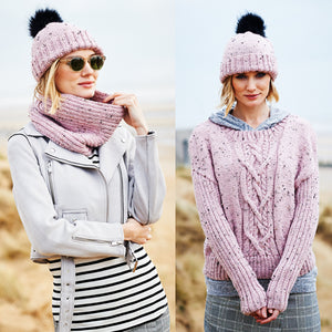 Stylecraft Pattern 9555: Sweater, Snood & Hat