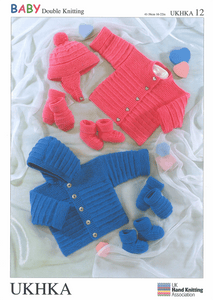 UKHKA Pattern 12: Jacket, Cardigans Hat, Mittens and Booties